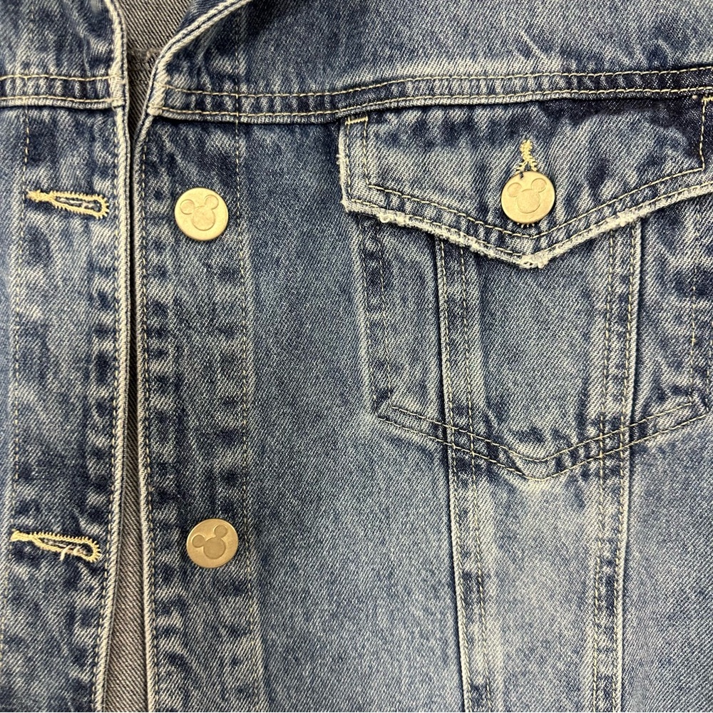 Disney Mickey Mouse Graphic Raw Hem Jean Jacket size L - Picture 9 of 12